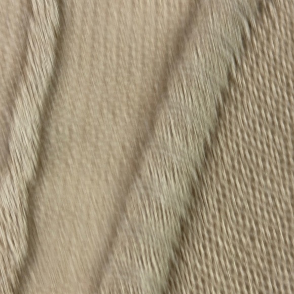 Lauren Ralph Lauren  Women's Tan Linen Blend Oversized Pocket Open-Front Sweater - Picture 2 of 9